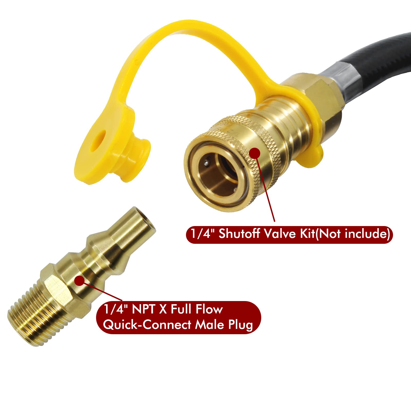 MENSI brass full-flow quick-connect for smooth propane delivery.