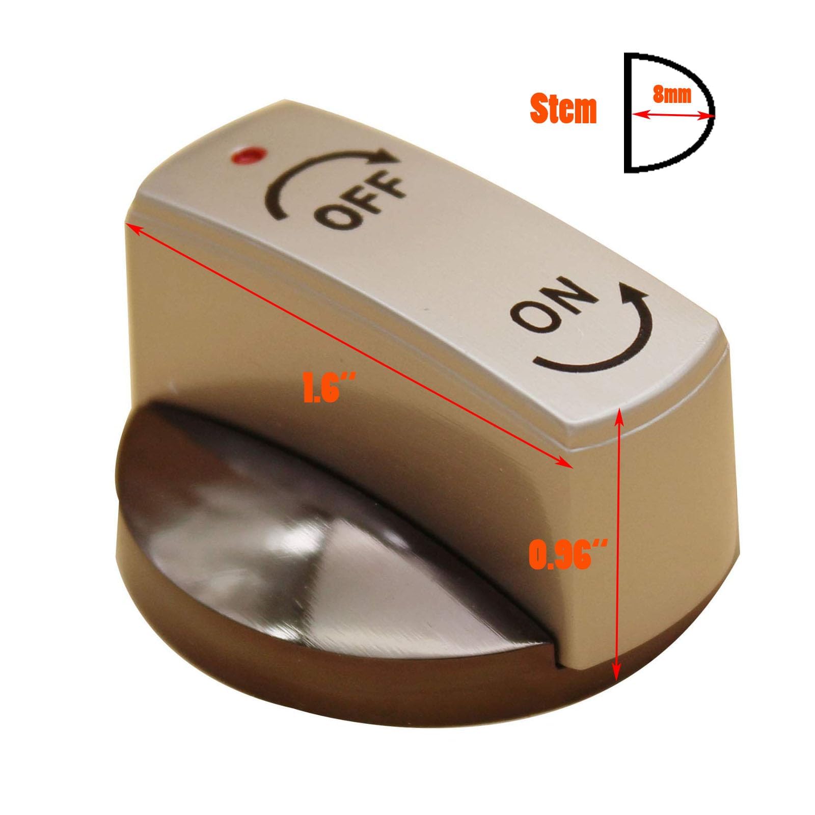 MENSI easy-install knob snaps onto a 6mm shaft.