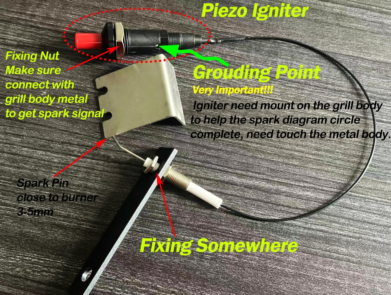 MENSI igniter kit wiring layout demonstrating universal mounting compatibility