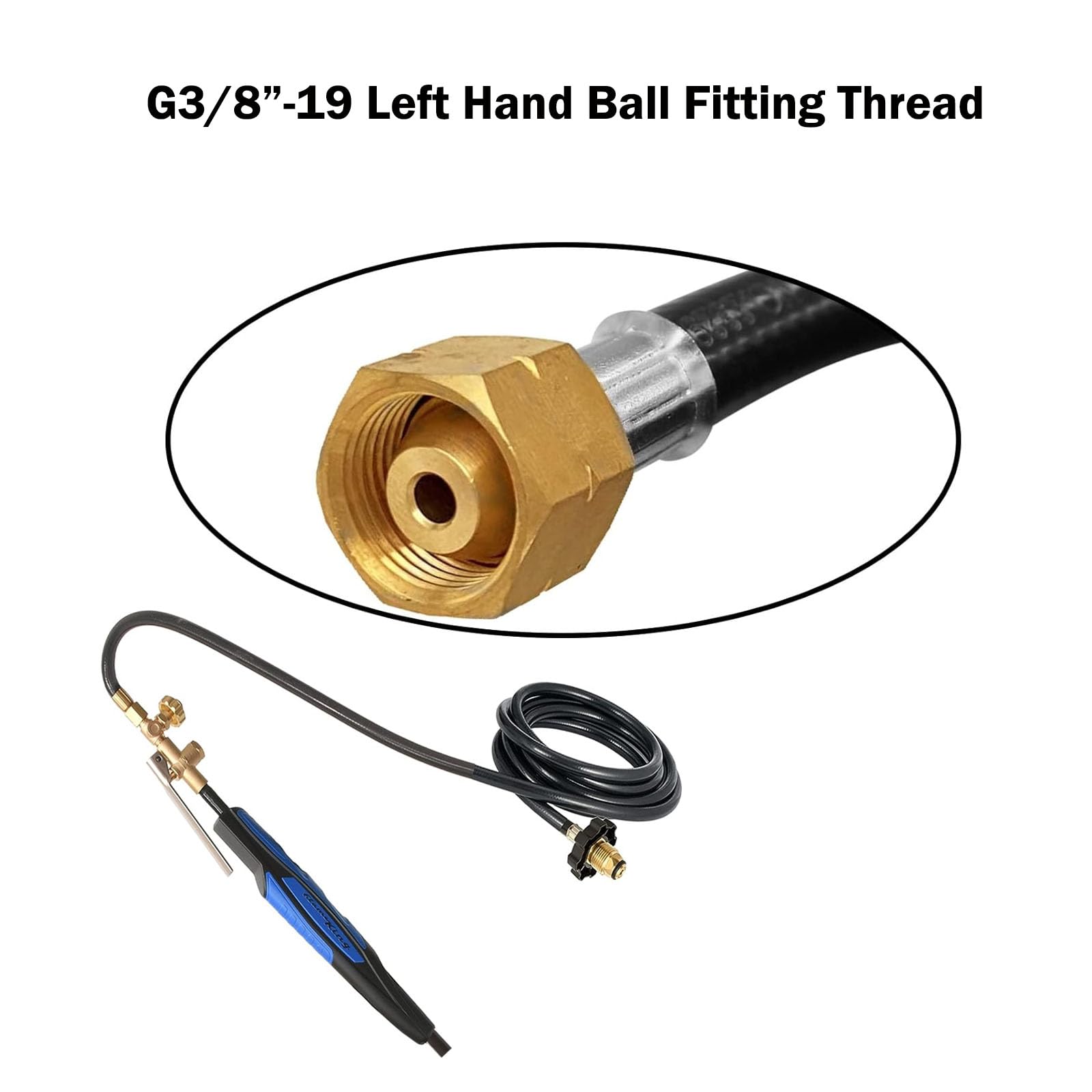 MENSI left-hand thread G3/8-19 connection view for secure attachment.