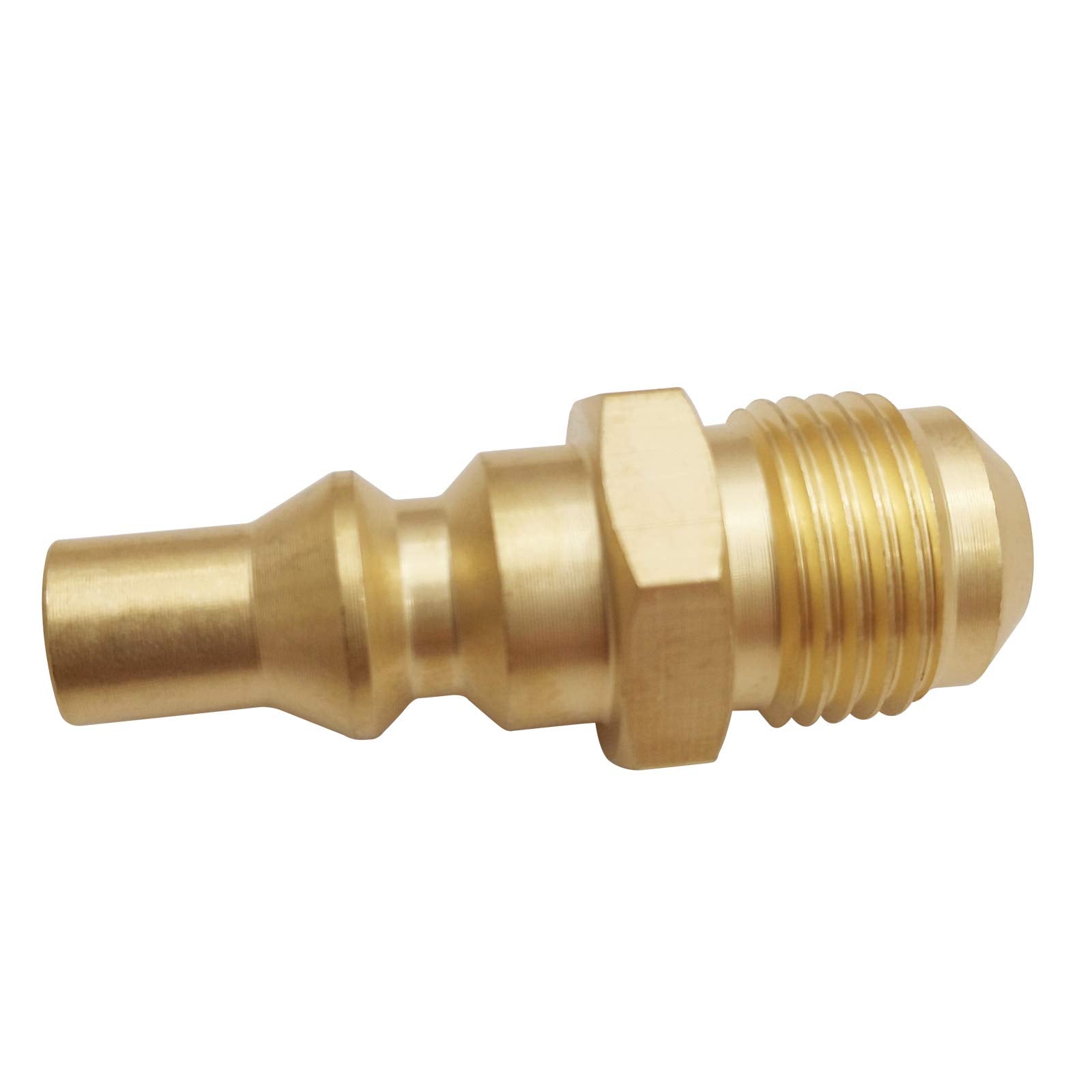 MENSI male flare to quick connect adaptor suitable for RV propane lines