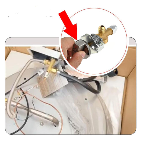 MENSI knob shows clear on-off markings for quick valve control.