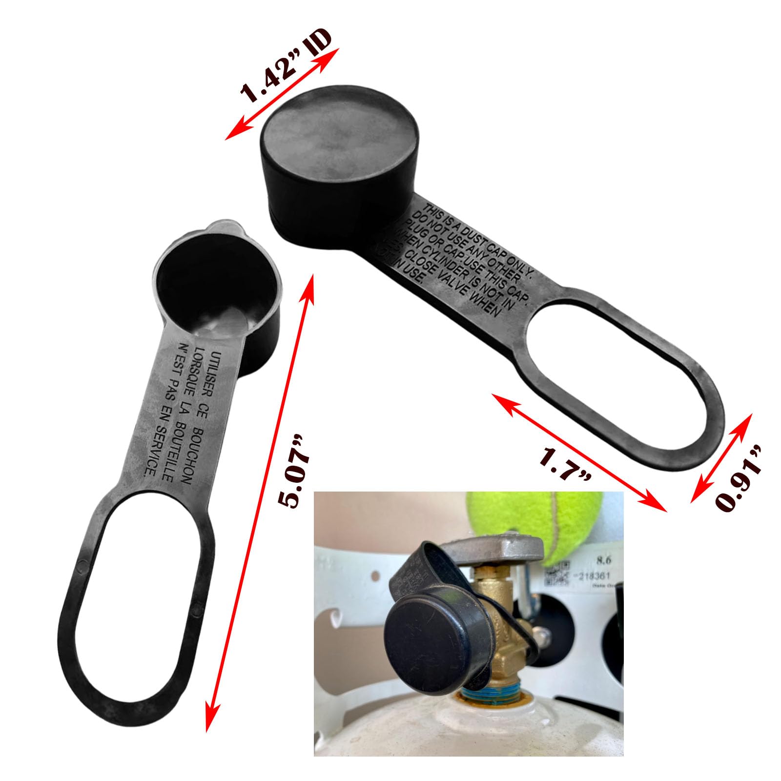 MENSI qcc gauge-fitting cap with hook keeps your cylinder secure and organized.