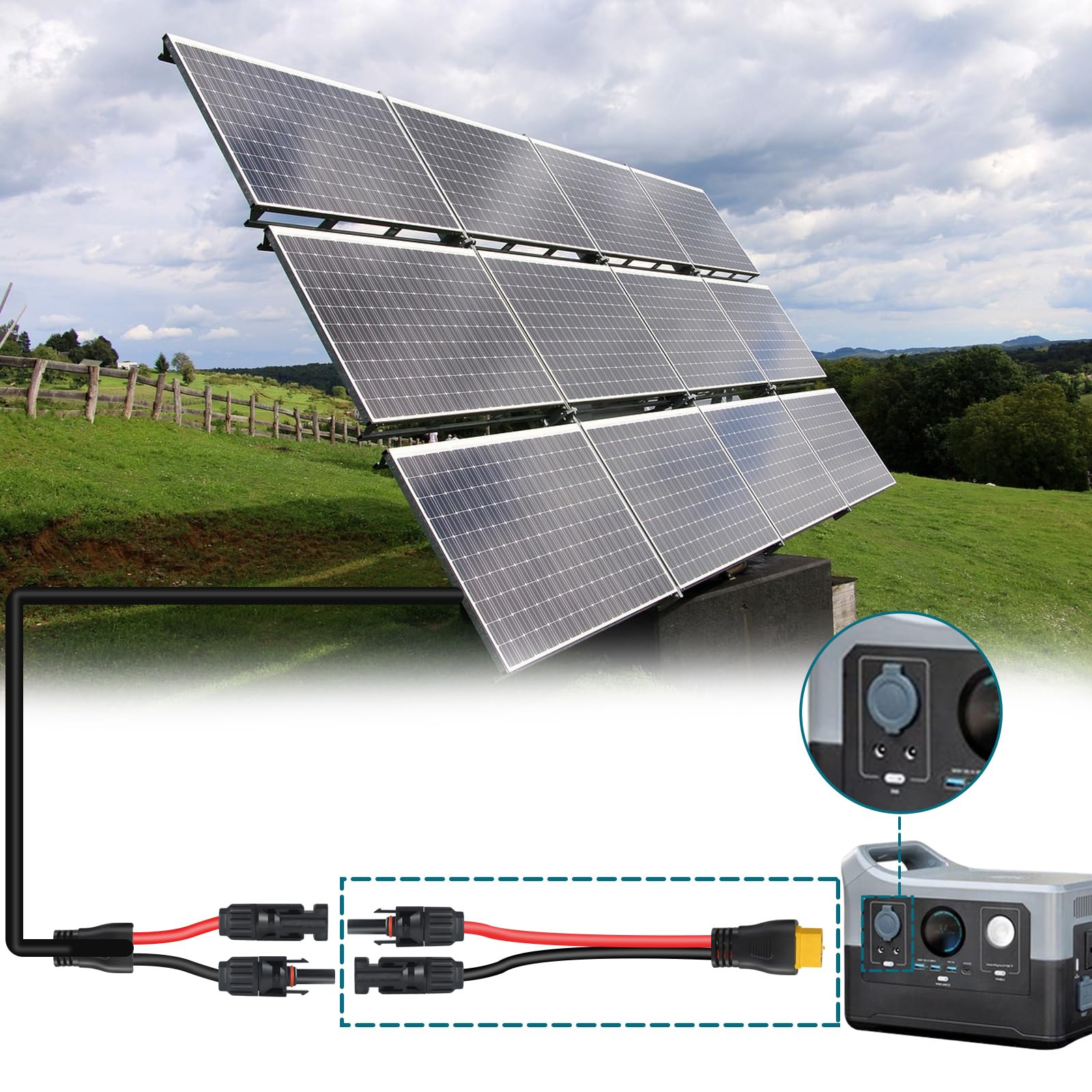 MENTBERY MC4 to XT60 extension connects solar panels to portable power gear.