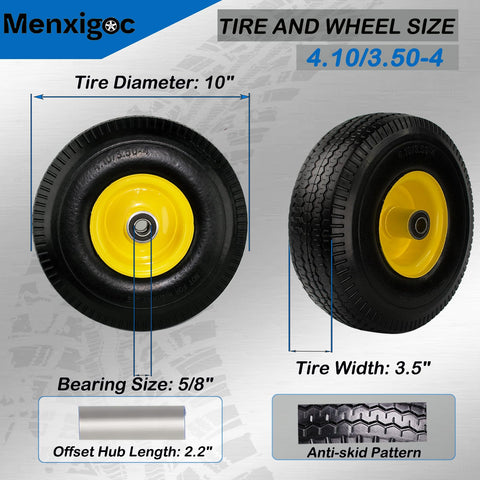 Menxigoc 4.10/3.50-4 tire and wheel replace worn components easily.