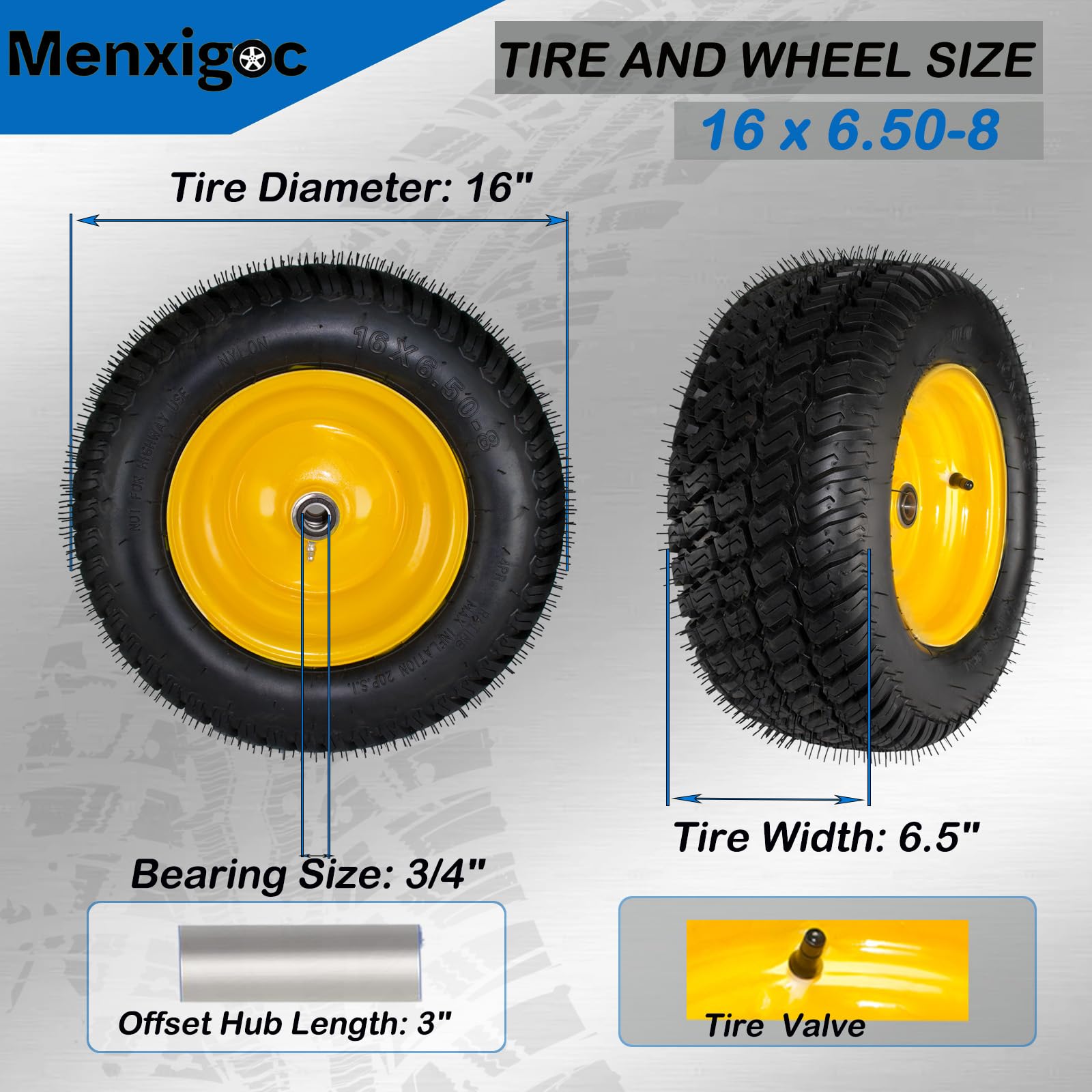 Menxigoc adjustable offset hub enables precise front-wheel alignment.