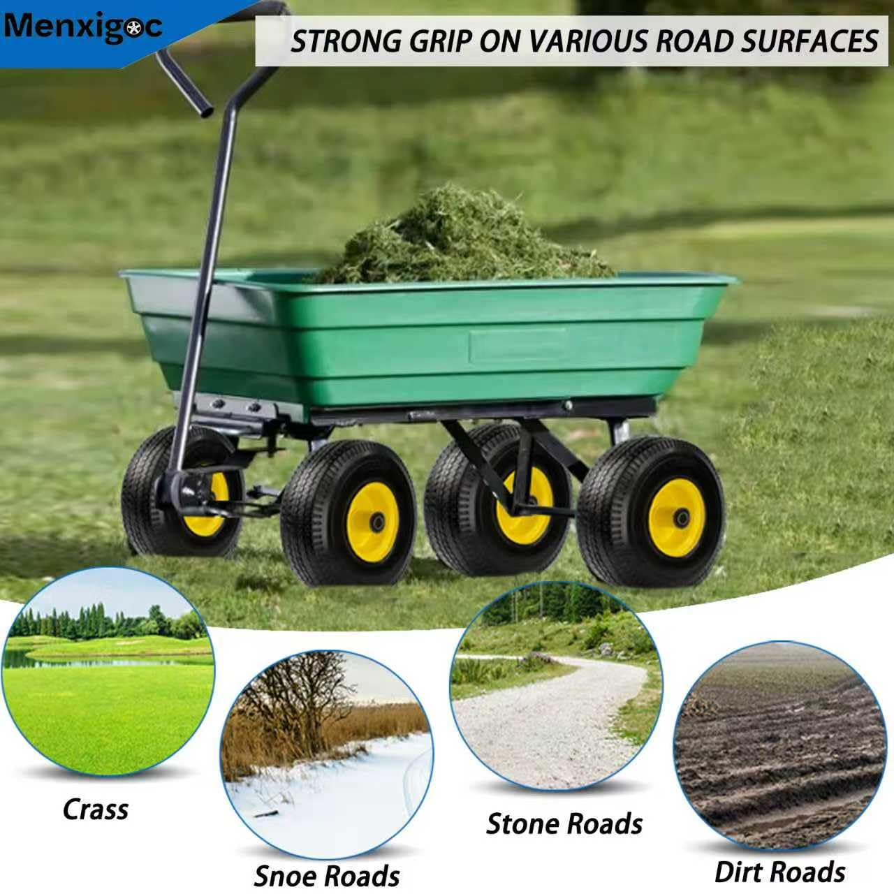 Menxigoc all-terrain wheel for garden carts provides reliable performance.