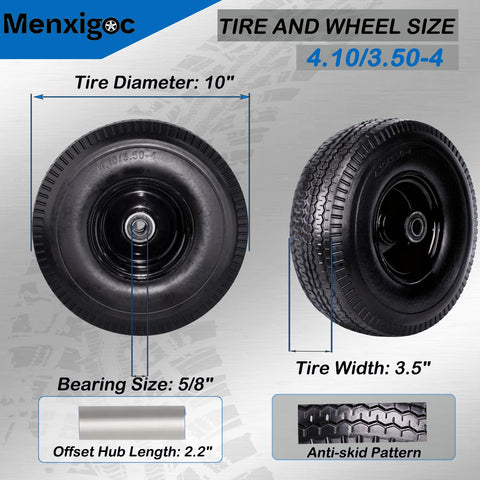 Menxigoc flat-free wheel designed for rough terrain on garden equipment