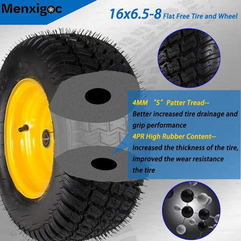 Menxigoc front wheels fit John Deere and Craftsman riding mowers.