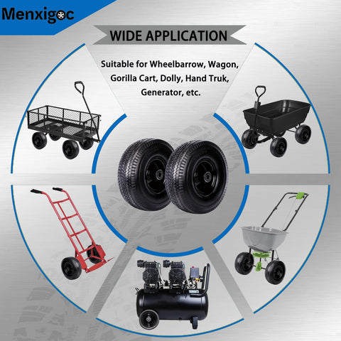 Menxigoc solid PU tire for durable outdoor tool performance