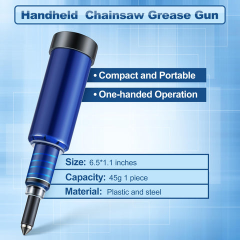 Meonum chainsaw grease gun shows transparent oil level for easy monitoring