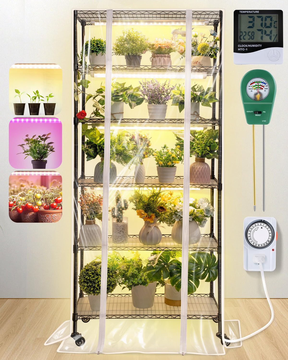 Meonum indoor greenhouse cover shields seedlings while remaining transparent