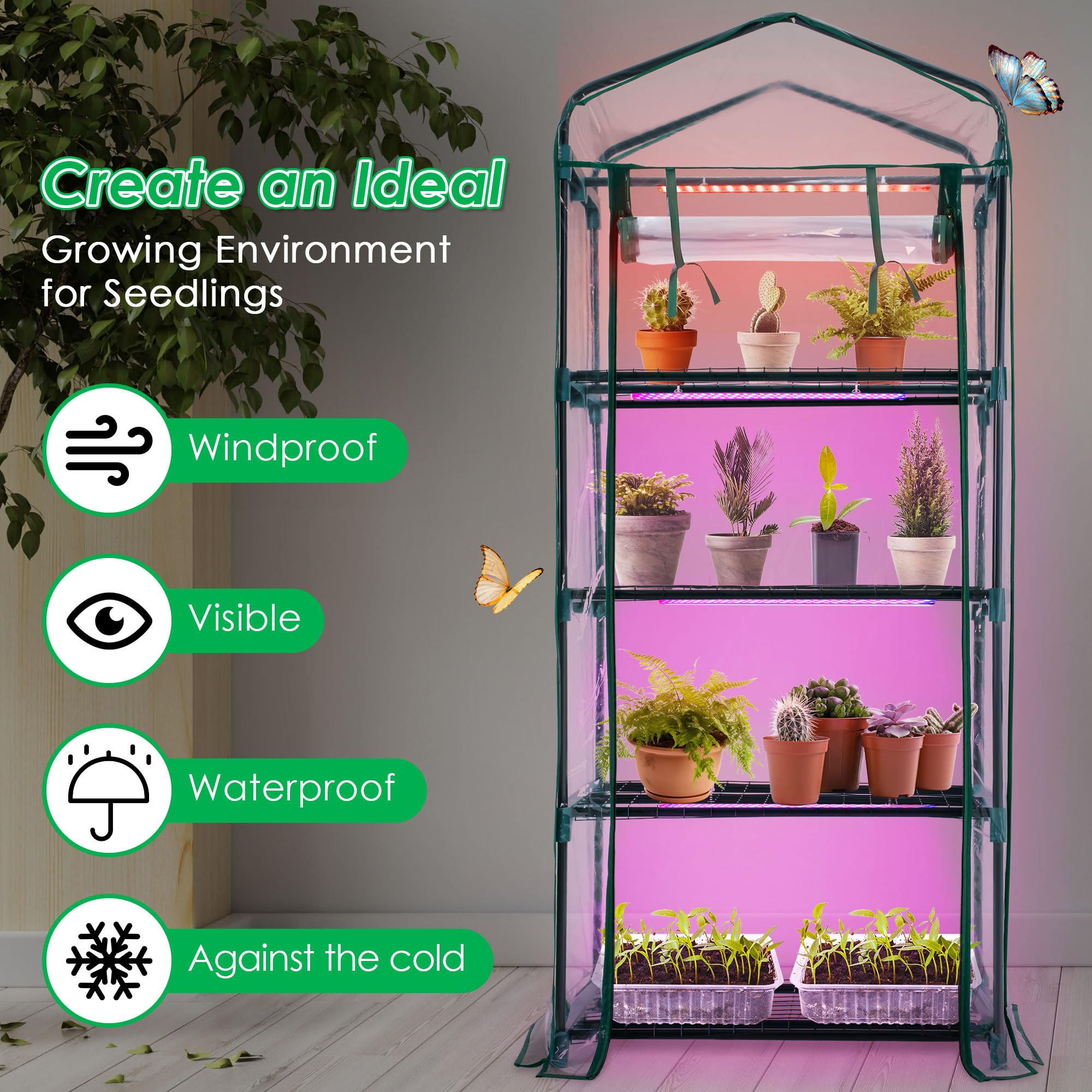 Meonum Greenhouse dimmable LED lights offer three modes and seven levels of brightness.