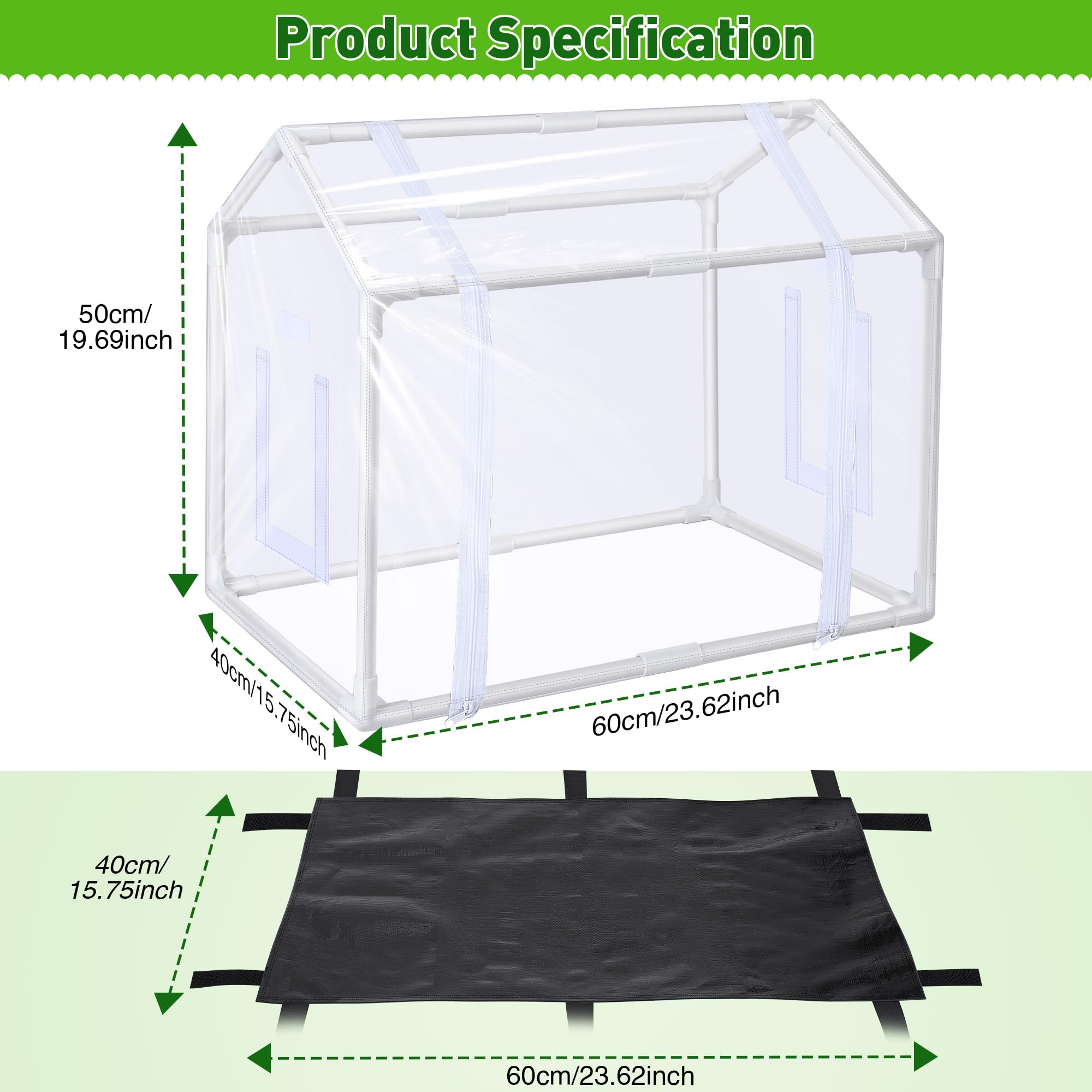 Meonum mini greenhouse clear cover lets sunlight through for healthy growth.