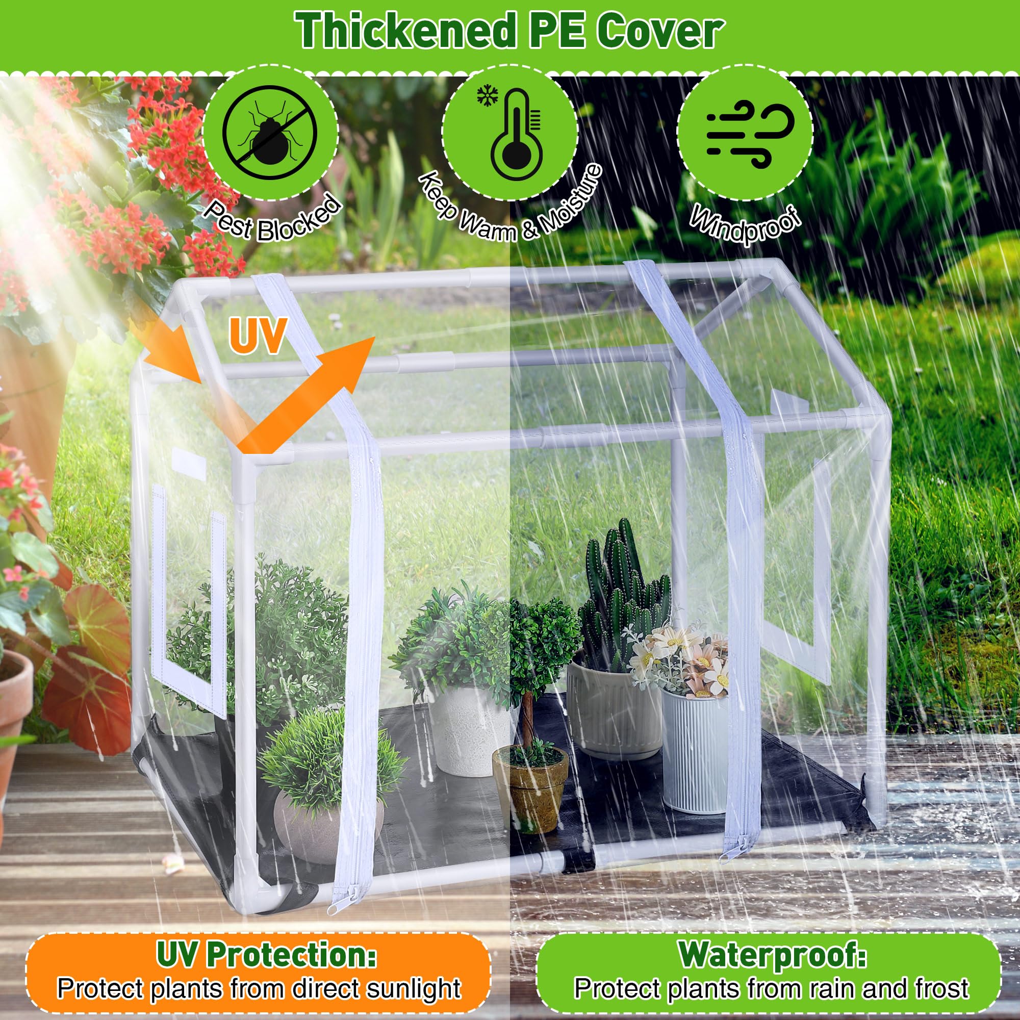 Meonum mini greenhouse easy assembly saves setup time.
