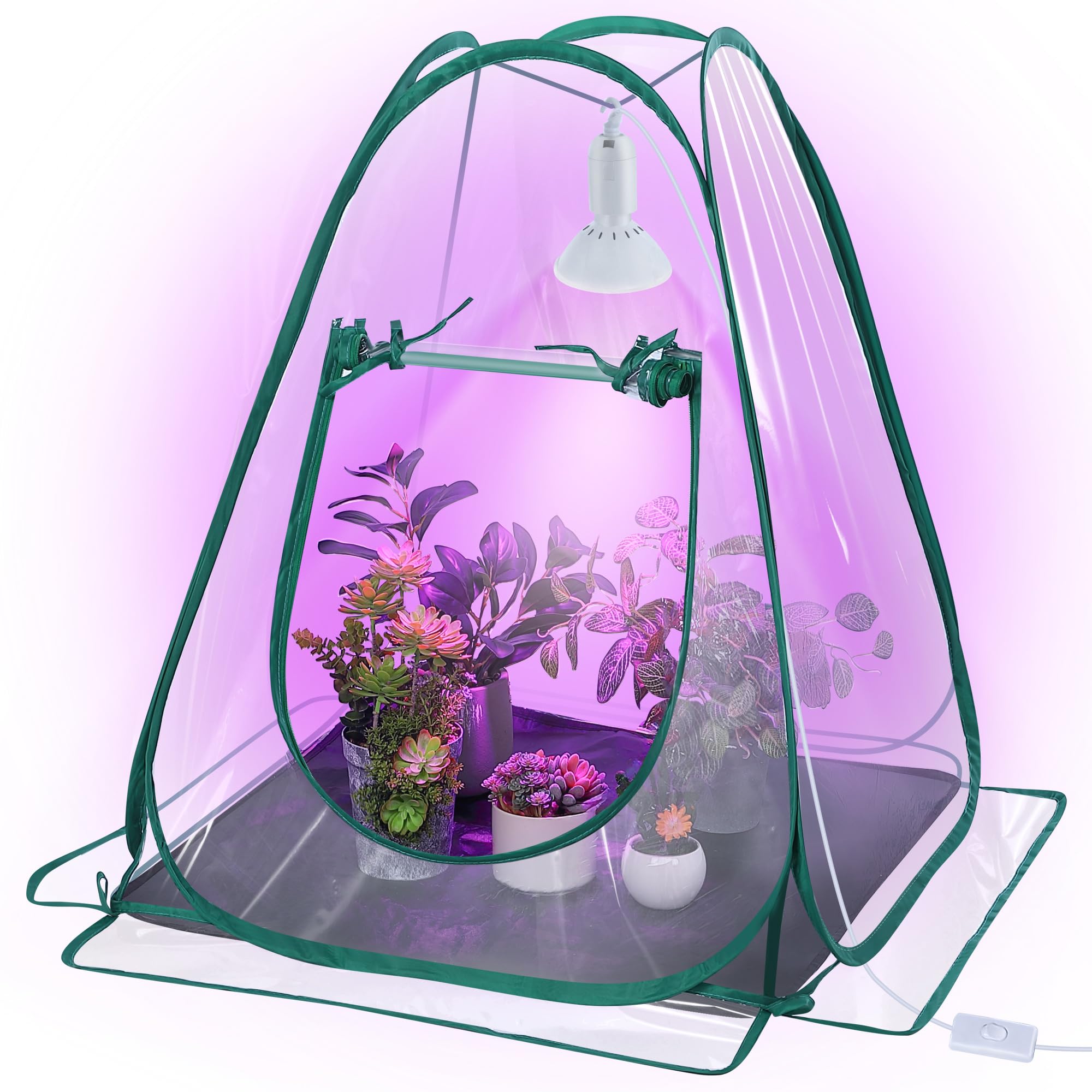 Meonum mini greenhouse pop-up frame enables quick, space-saving seed starting.
