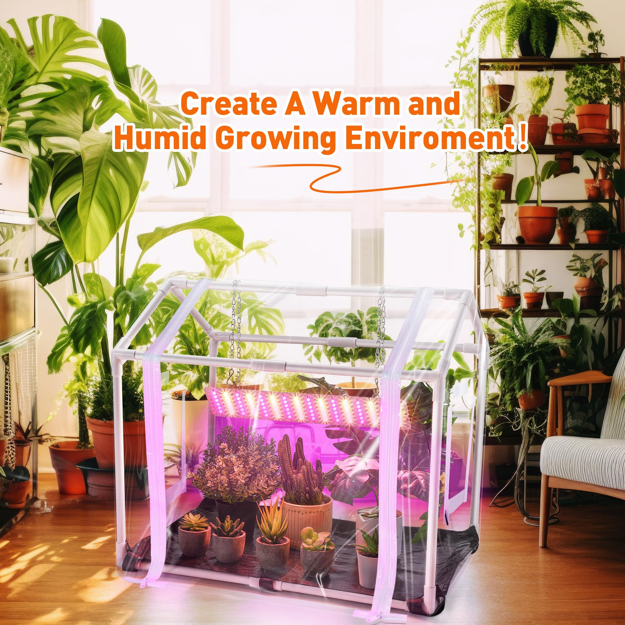 Meonum Mini Greenhouse side vents promote airflow for healthier plants.