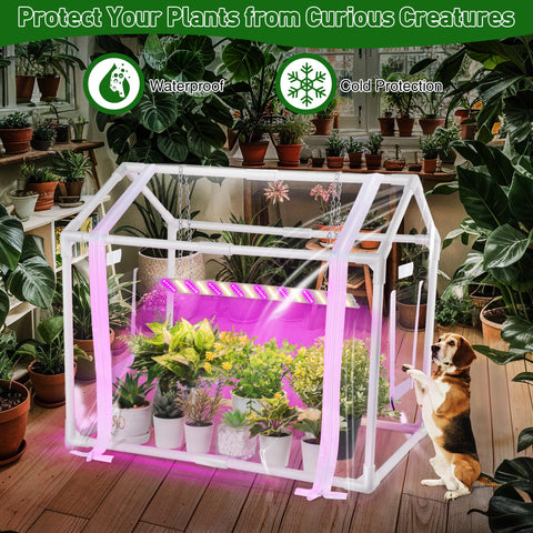 Meonum mini greenhouse side-vents promote airflow for healthier growth indoors or outdoors.