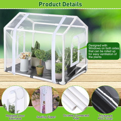 Meonum mini greenhouse zipper entrance for easy plant access.