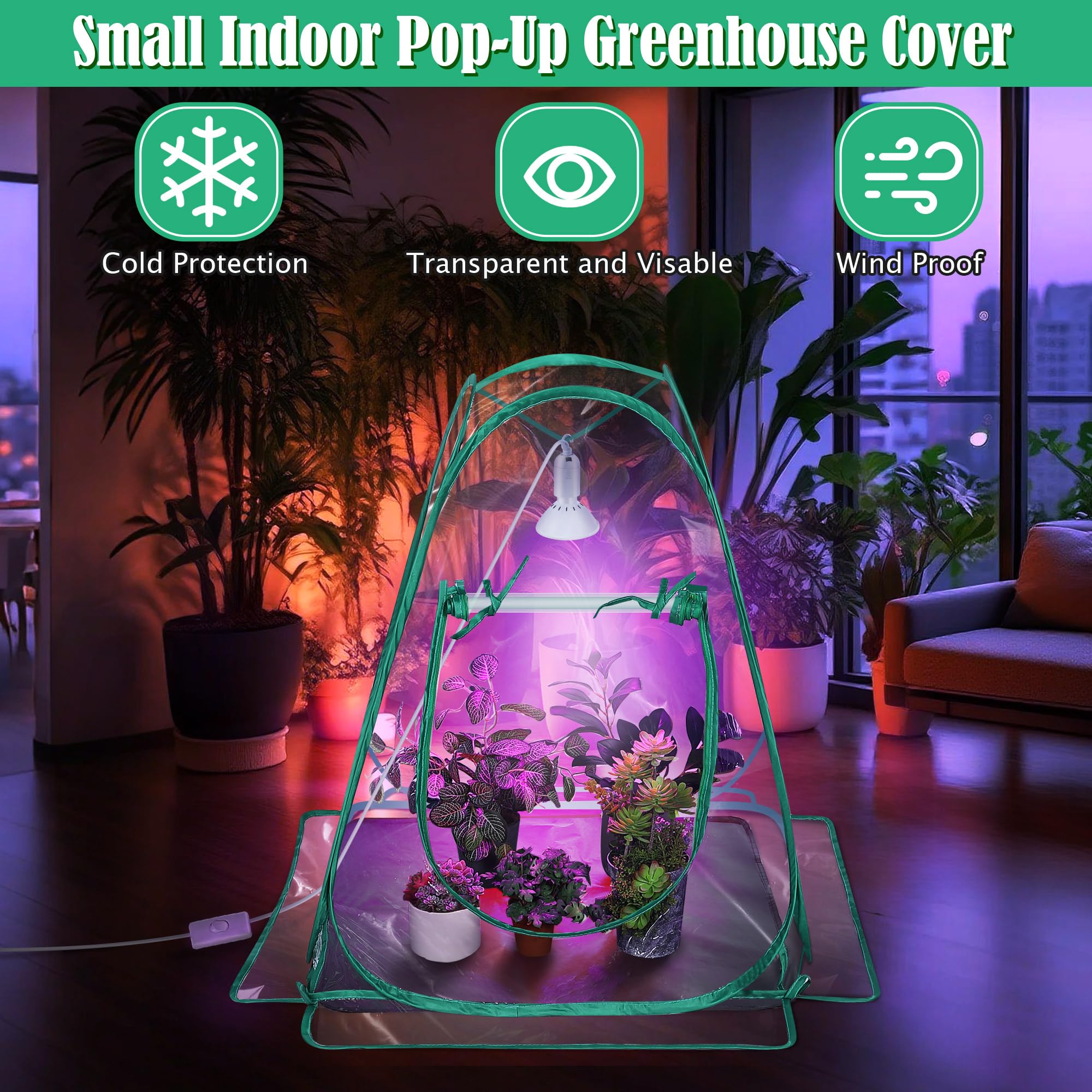 Meonum transparent PVC cover lets you monitor plant progress while protecting from drafts.