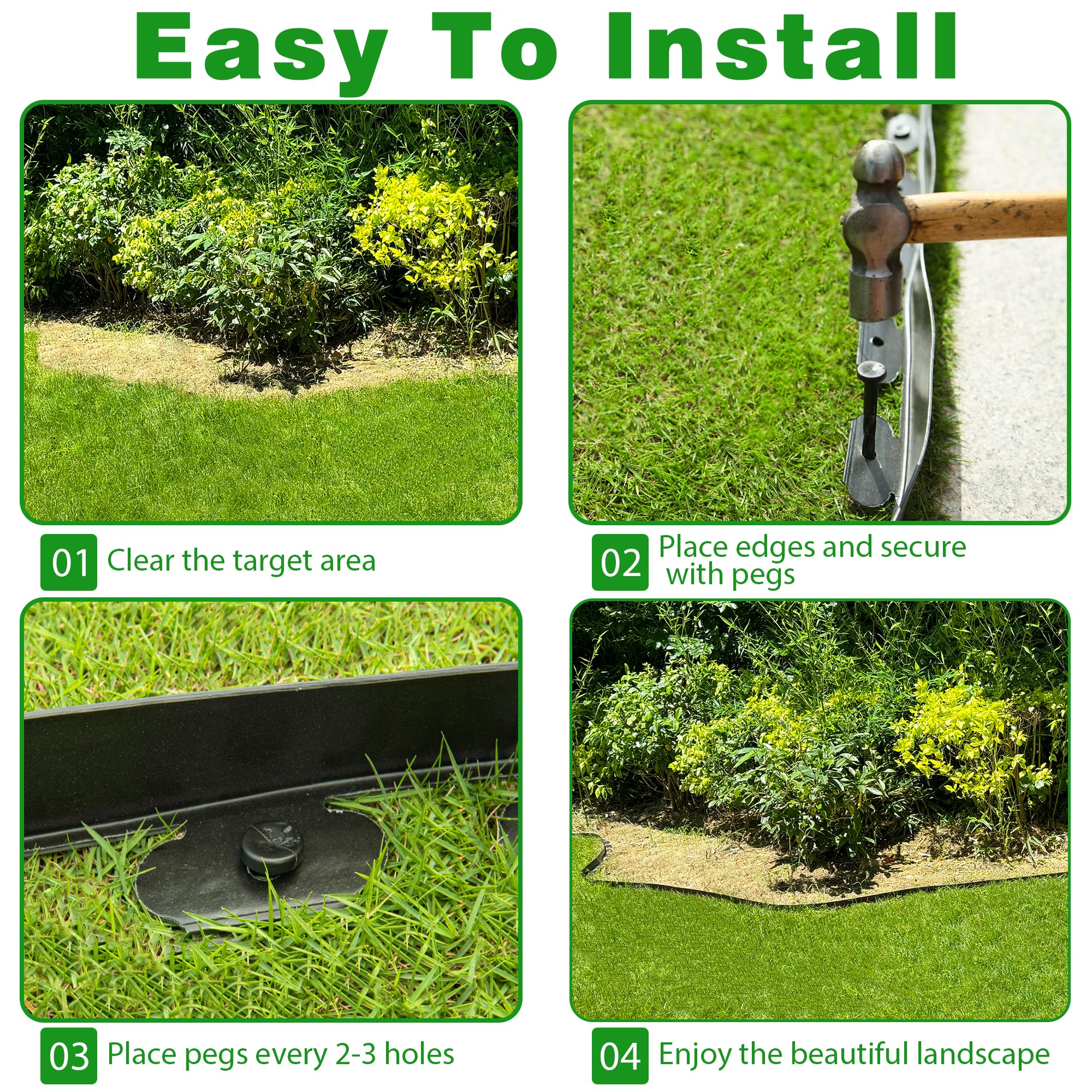 Meoslss durable PE material resists sunlight for long-lasting borders.