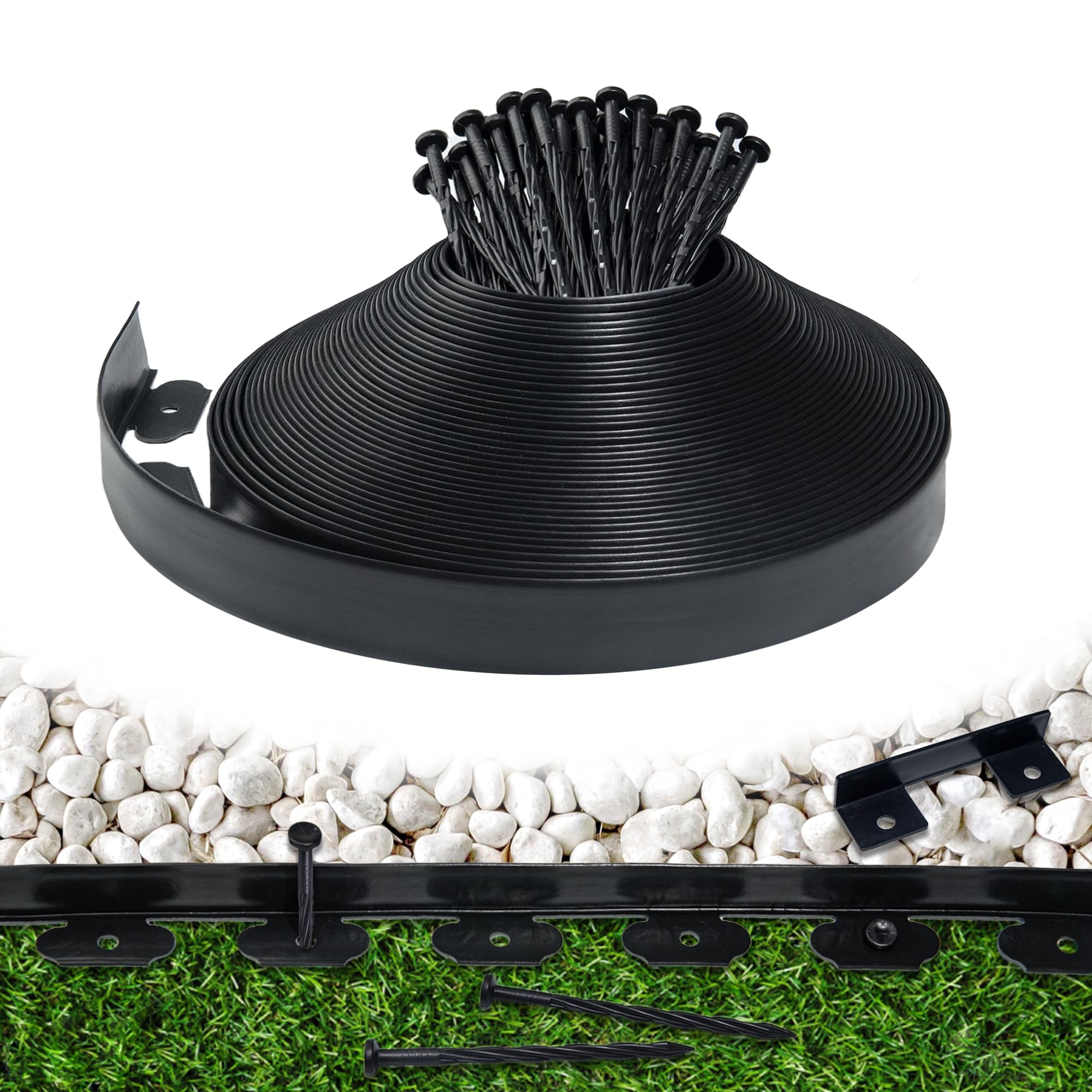 Meoslss landscape edging border 100 ft defines clean lawn edges with quick setup.