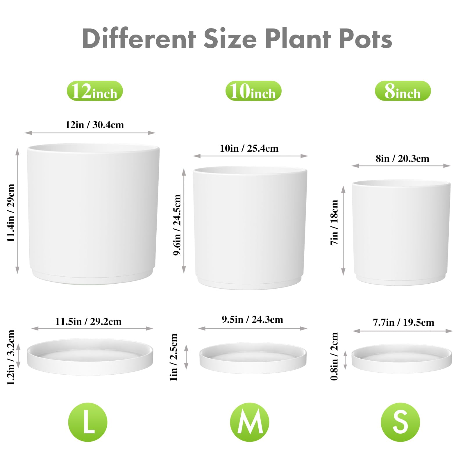 Meowell 10-inch cylinder plant pot with drainage holes for vibrant outdoor blooms.