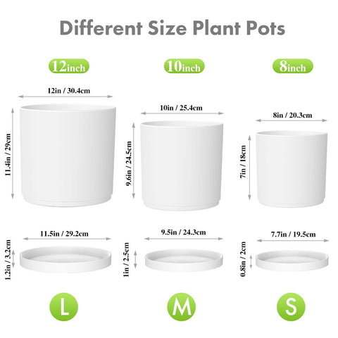 Meowell 10-inch cylinder plant pot with drainage holes for vibrant outdoor blooms.