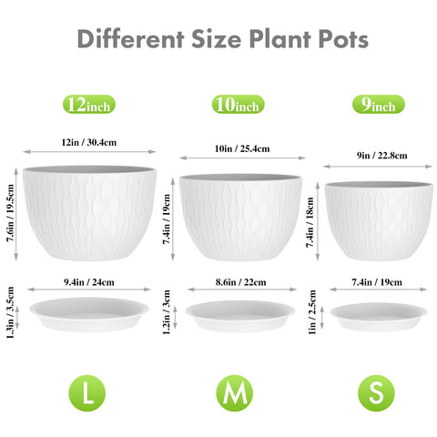 Meowell 10-inch ripple texture pot ideal for mid-sized plants.