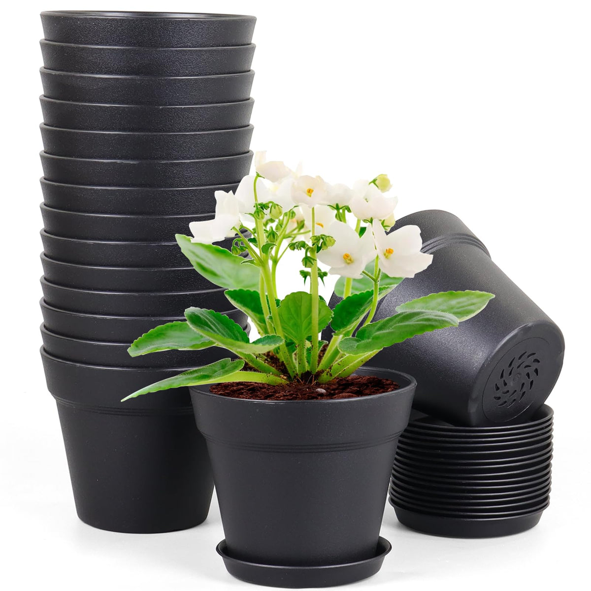 Meowell 4-inch nursery pot showing drainage holes for healthy watering.
