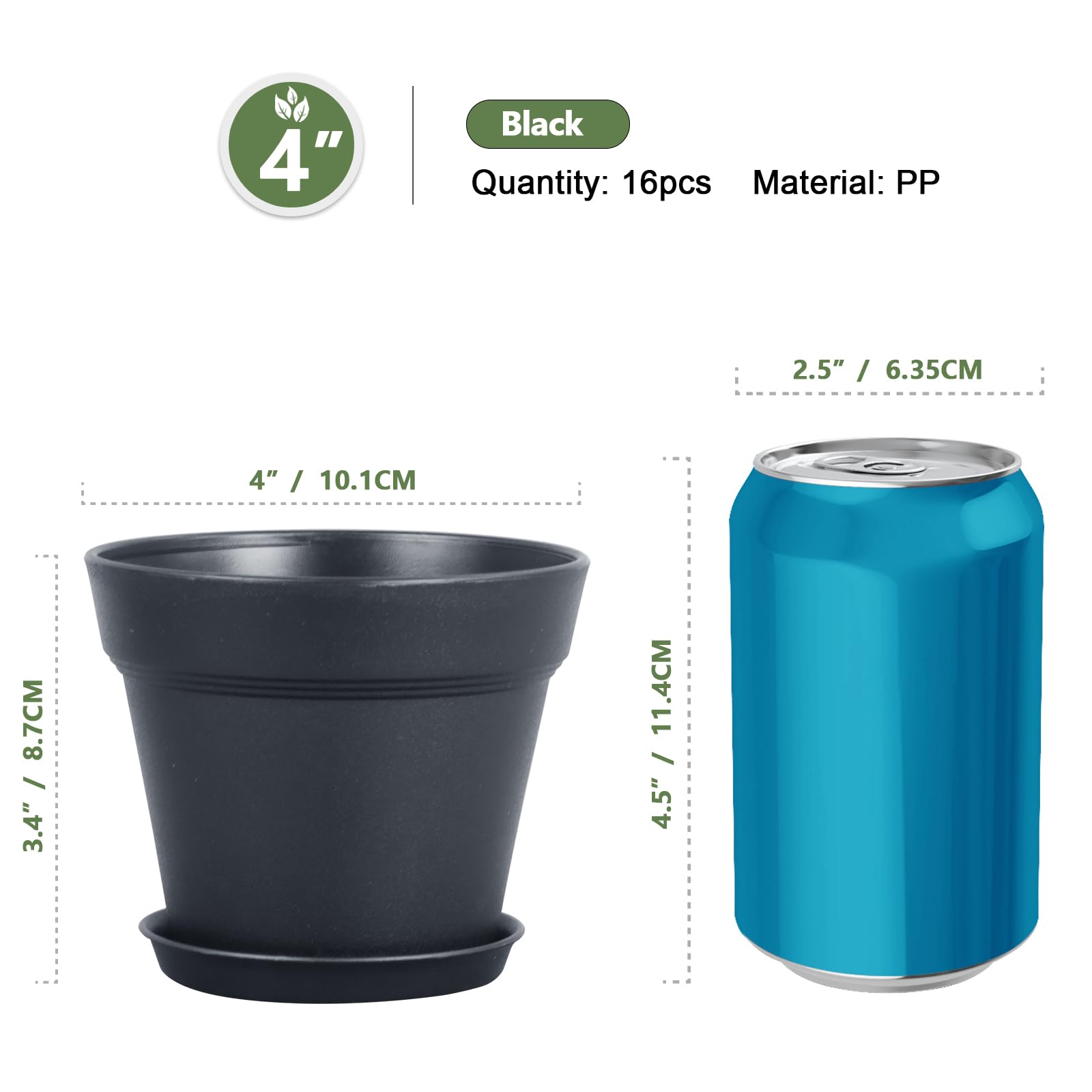 Meowell 4-inch nursery pot with saucer to protect surfaces.