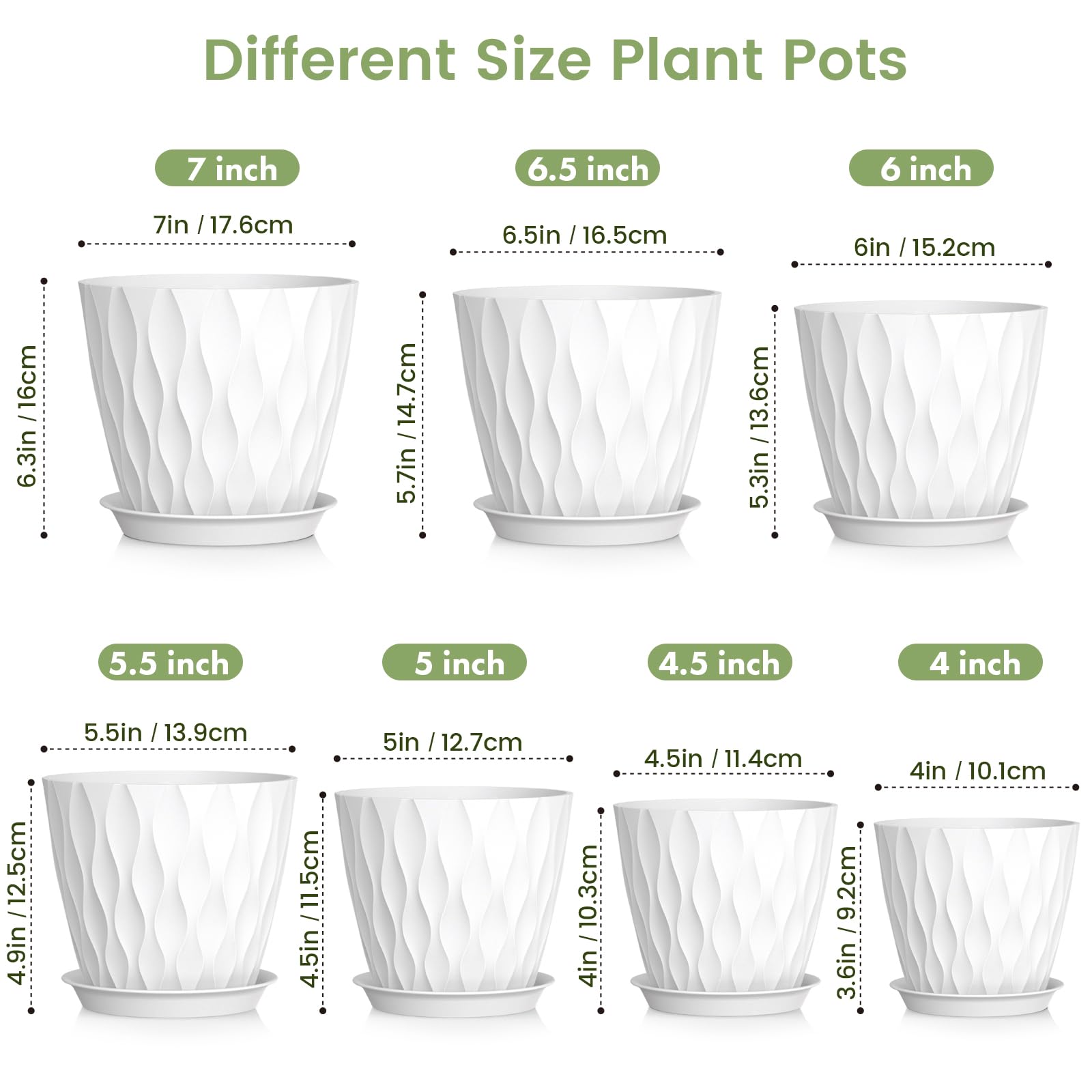 Meowell 6.5-inch wave-texture pot ideal for small succulents and herbs.
