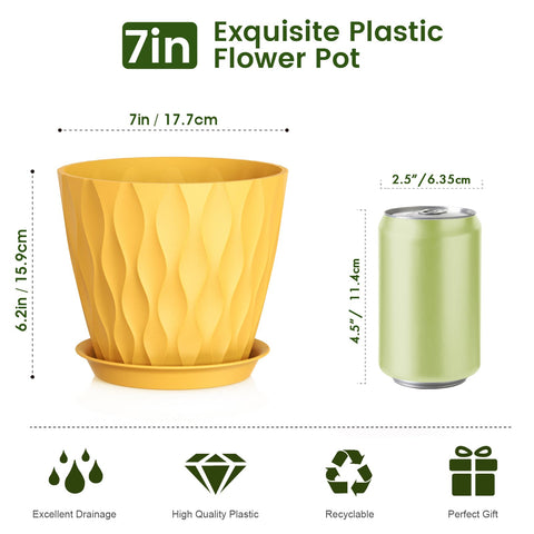 Meowell 7-inch pot with drainage holes for healthy roots