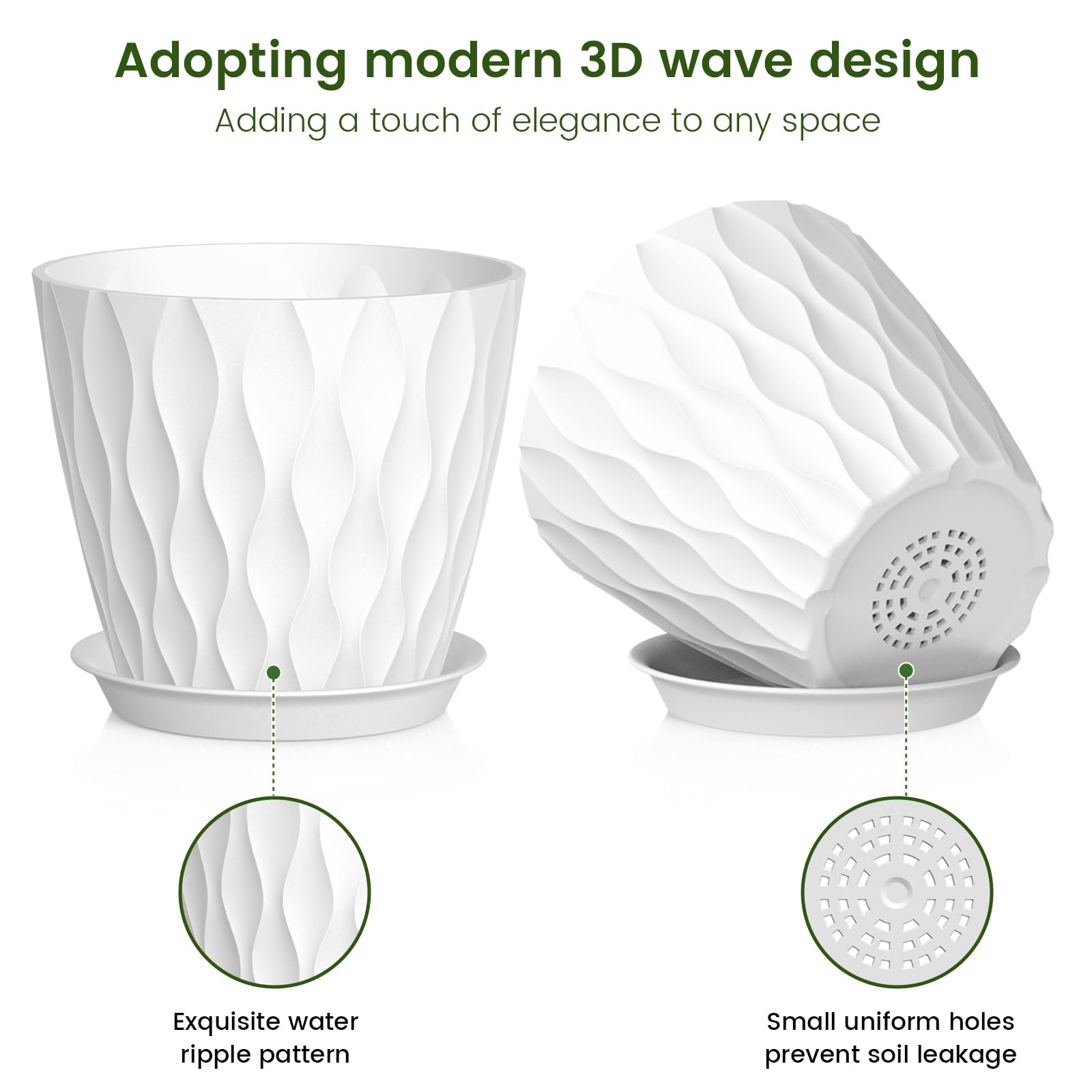 Meowell 7-inch pot with matching saucer keeps surfaces clean