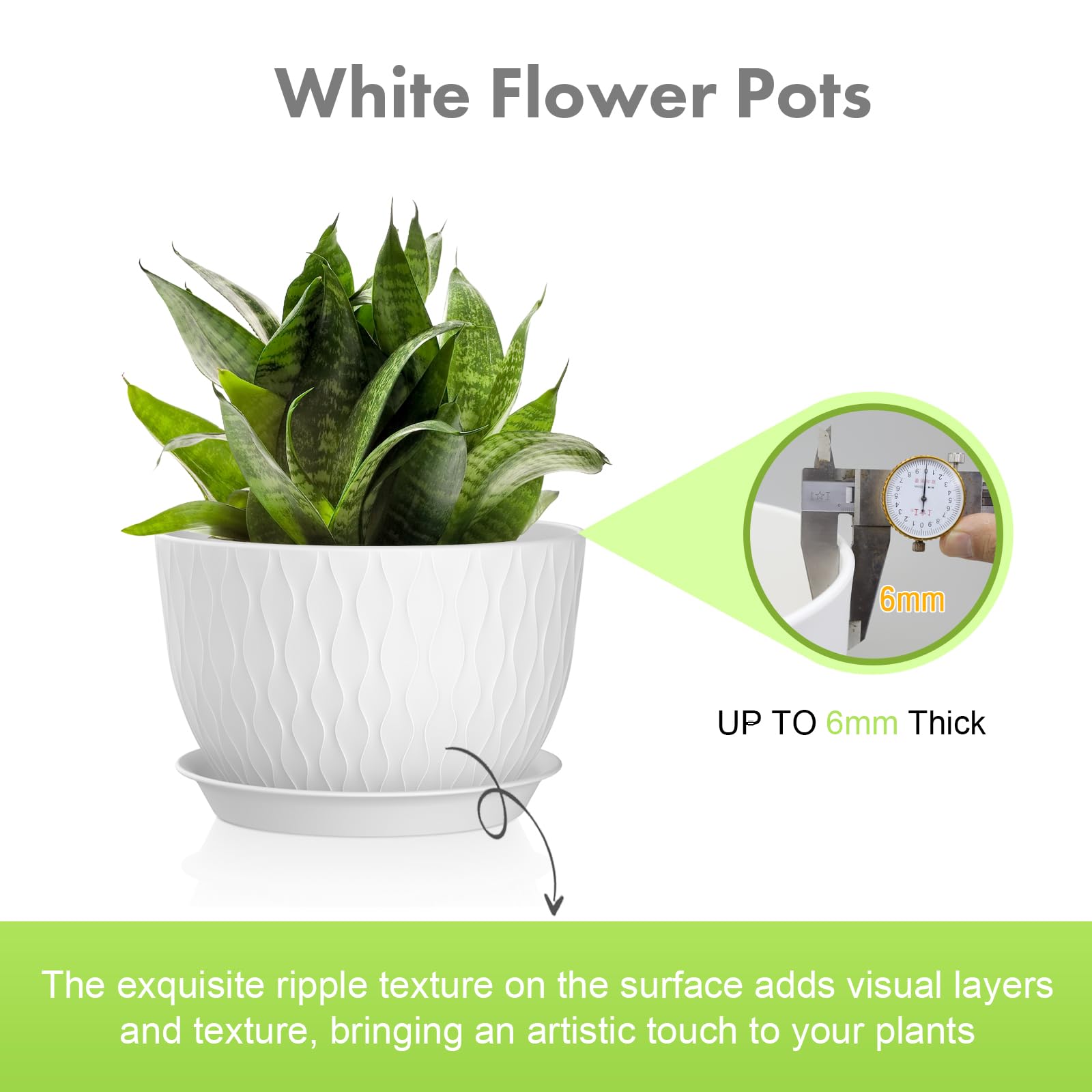 Meowell 9-inch ripple pot suited for small herbs or succulents.