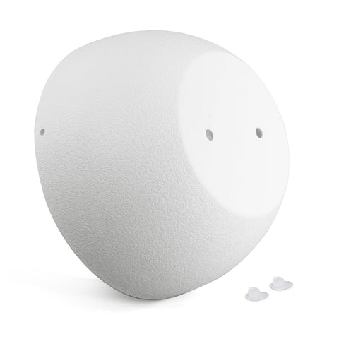 Round white plastic planter by Meowell, lightweight yet sturdy