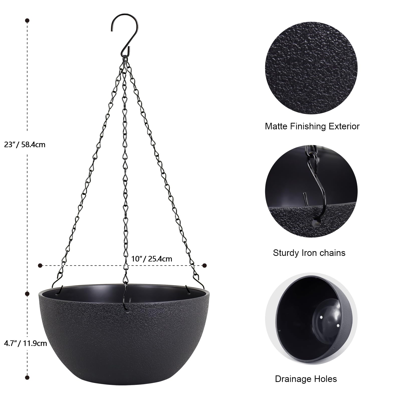 Meowell hanging planter with drainage holes for healthy plants and easy watering