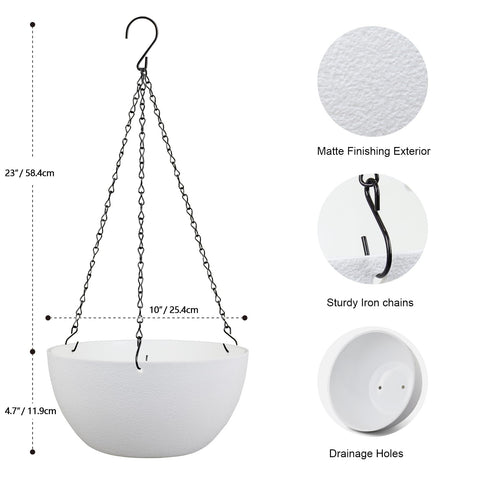 Meowell hanging planter with included chain for outdoor balcony setup