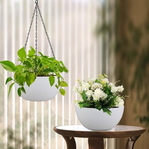 Meowell indoor outdoor planter in white on balcony or window