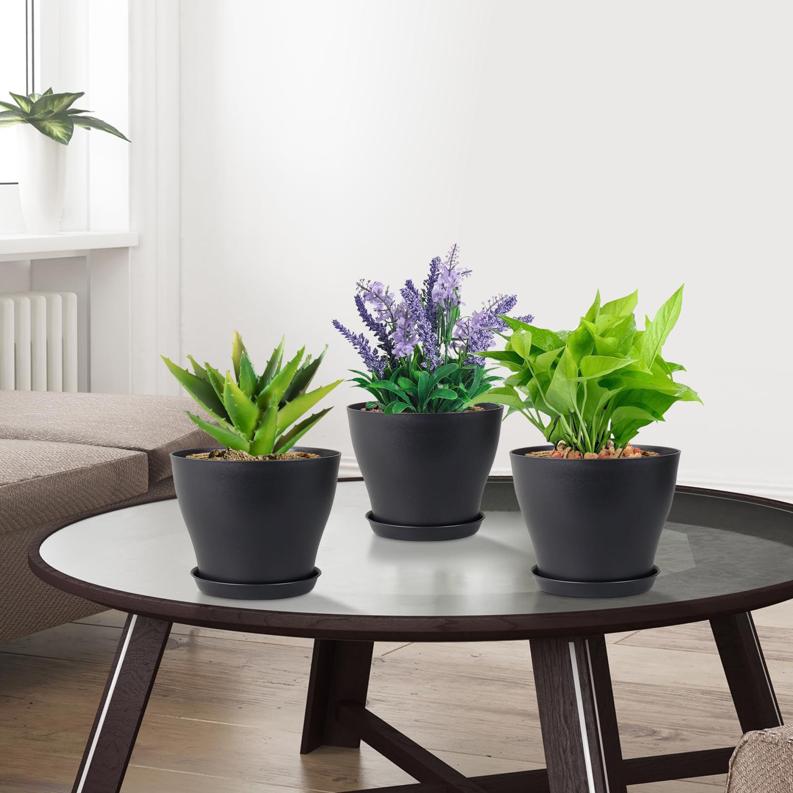 Meowell indoor outdoor plant pots suit living rooms, balconies, and patios.