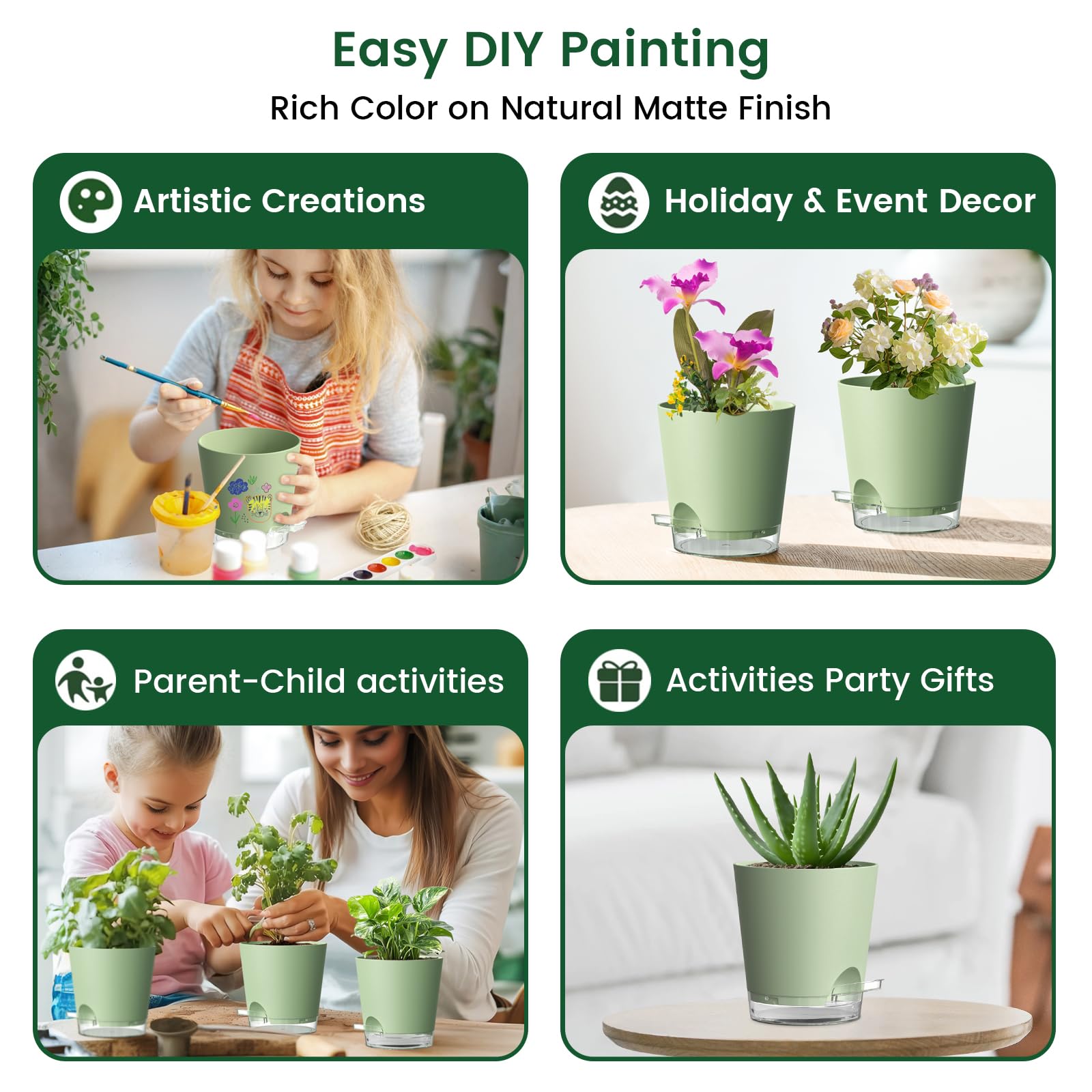 Meowell 5-pack pots offer durable, lightweight containers for versatile plant setups.