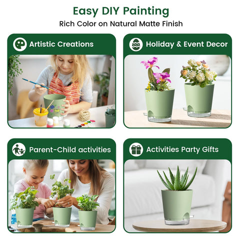 Meowell 5-pack pots offer durable, lightweight containers for versatile plant setups.