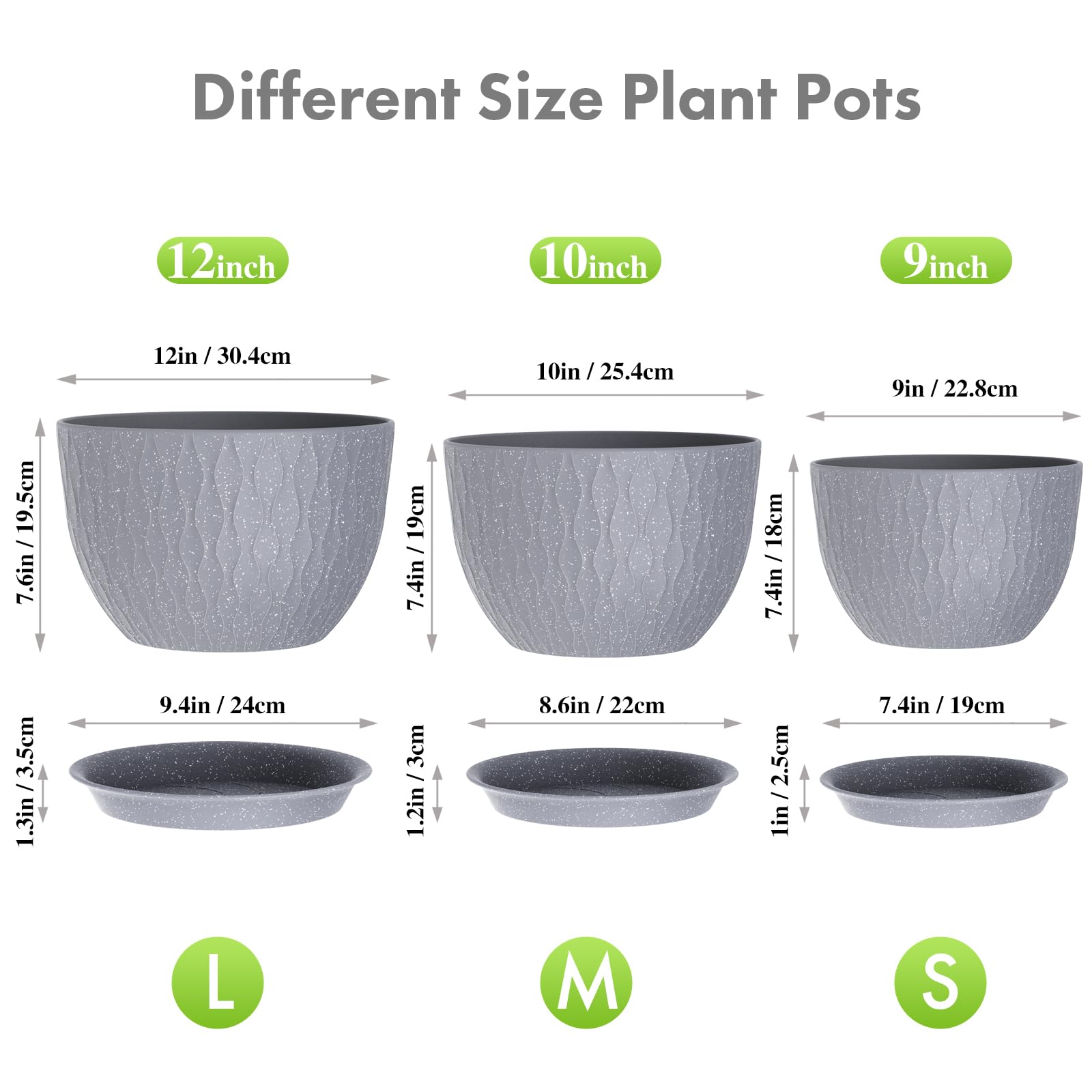 Meowell ripple pot 10-inch ideal for succulents with stylish texture