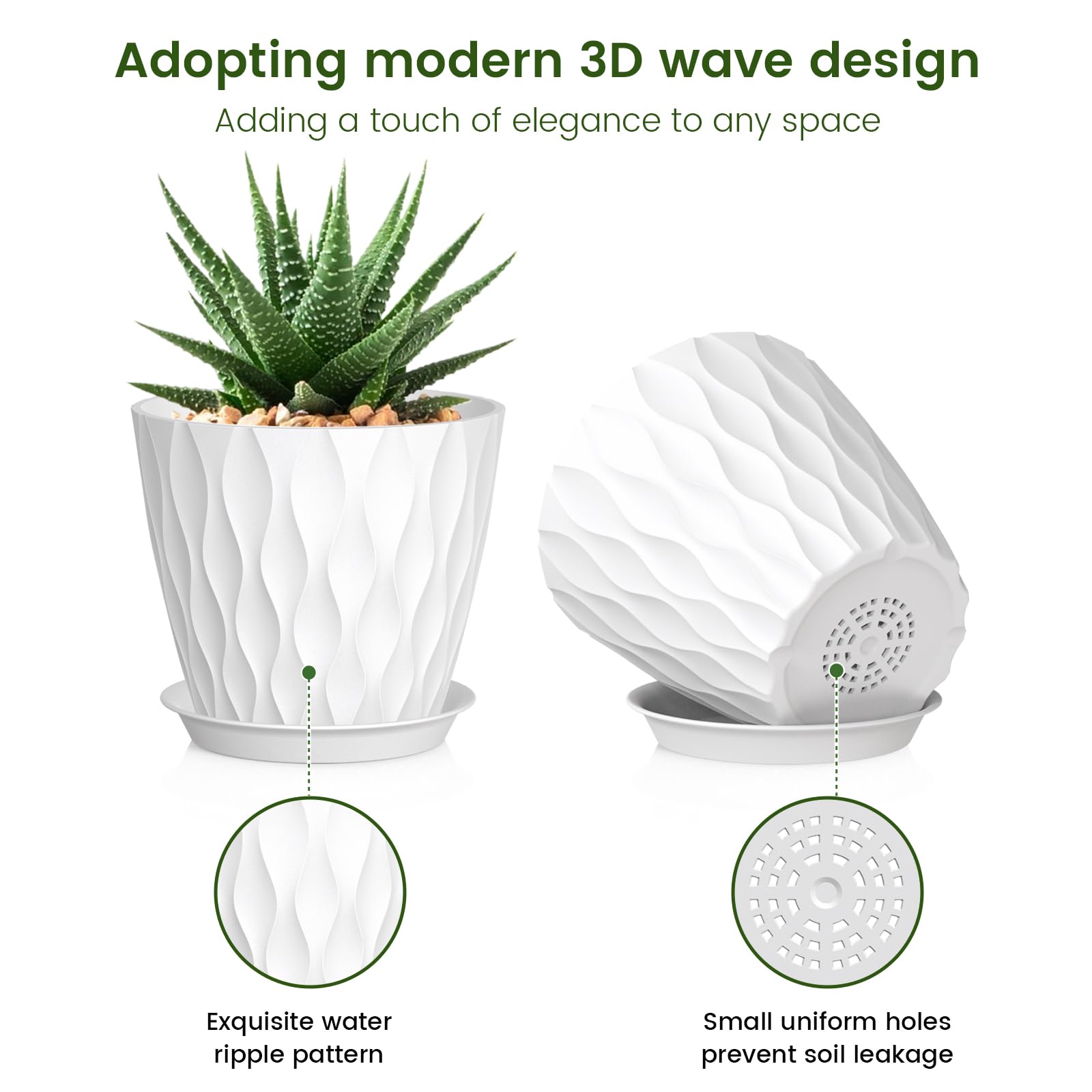 Meowell thick plastic planter is lightweight yet durable for year-round use