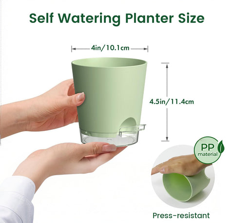 Meowell visible water level reservoir enables quick monitoring of plant hydration.