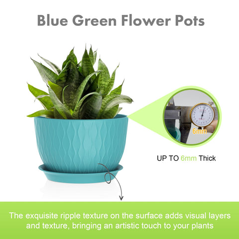 Meowell water ripple pot 9-inch suits herbs, succulents, and small indoor plants.