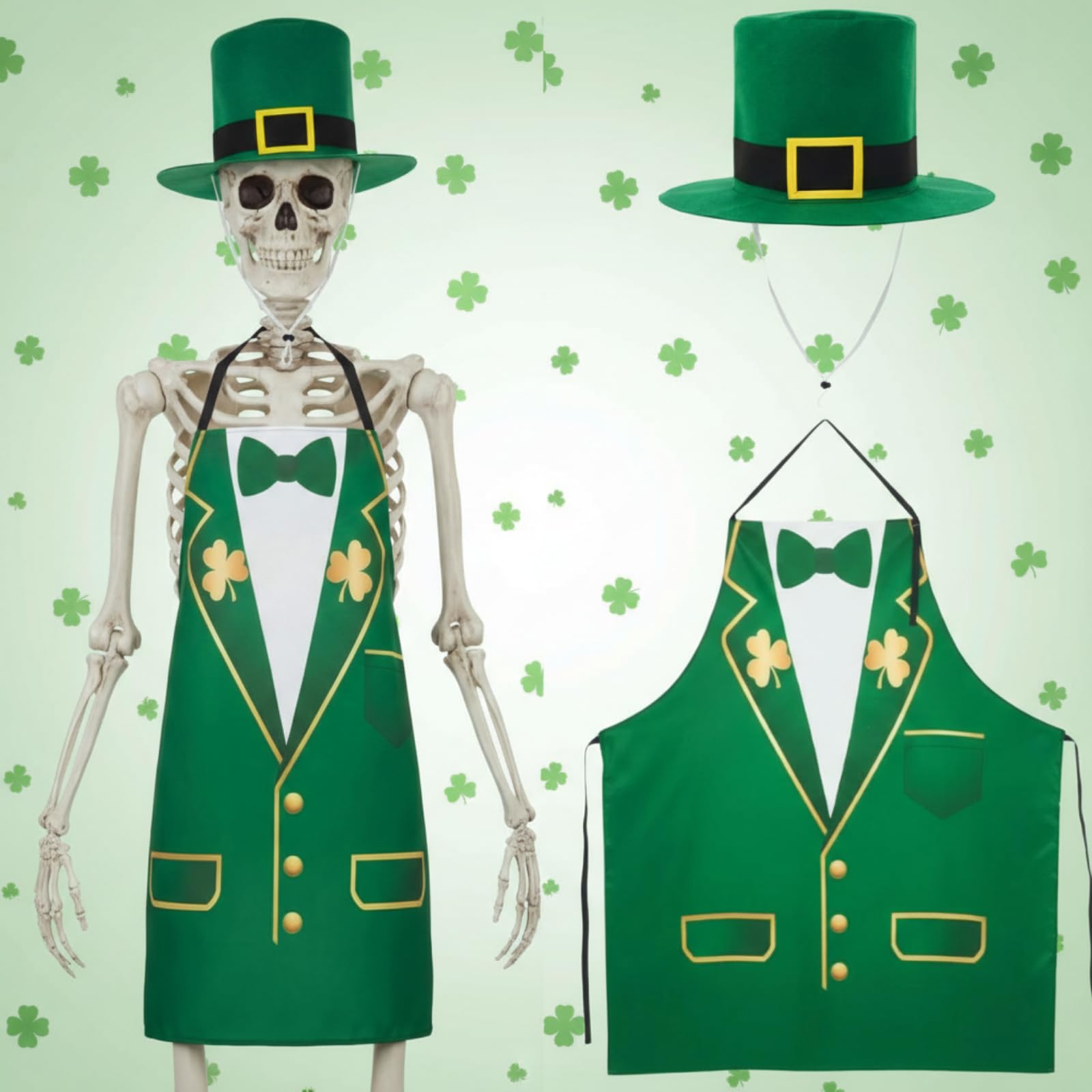 Mepase 12ft skeleton hat for St Patrick's Day yard display and festive flair