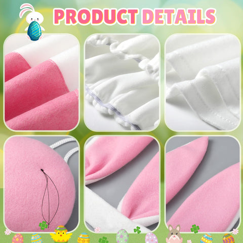 Mepase bunny headband completes the look with whimsy.
