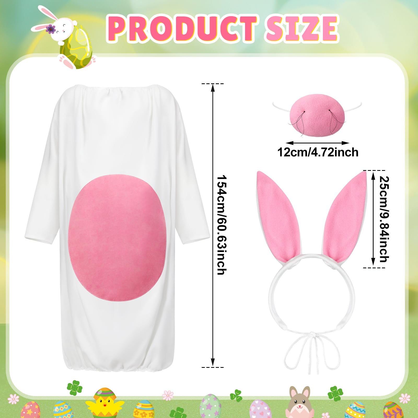Mepase bunny nose enhances the playful Easter character.