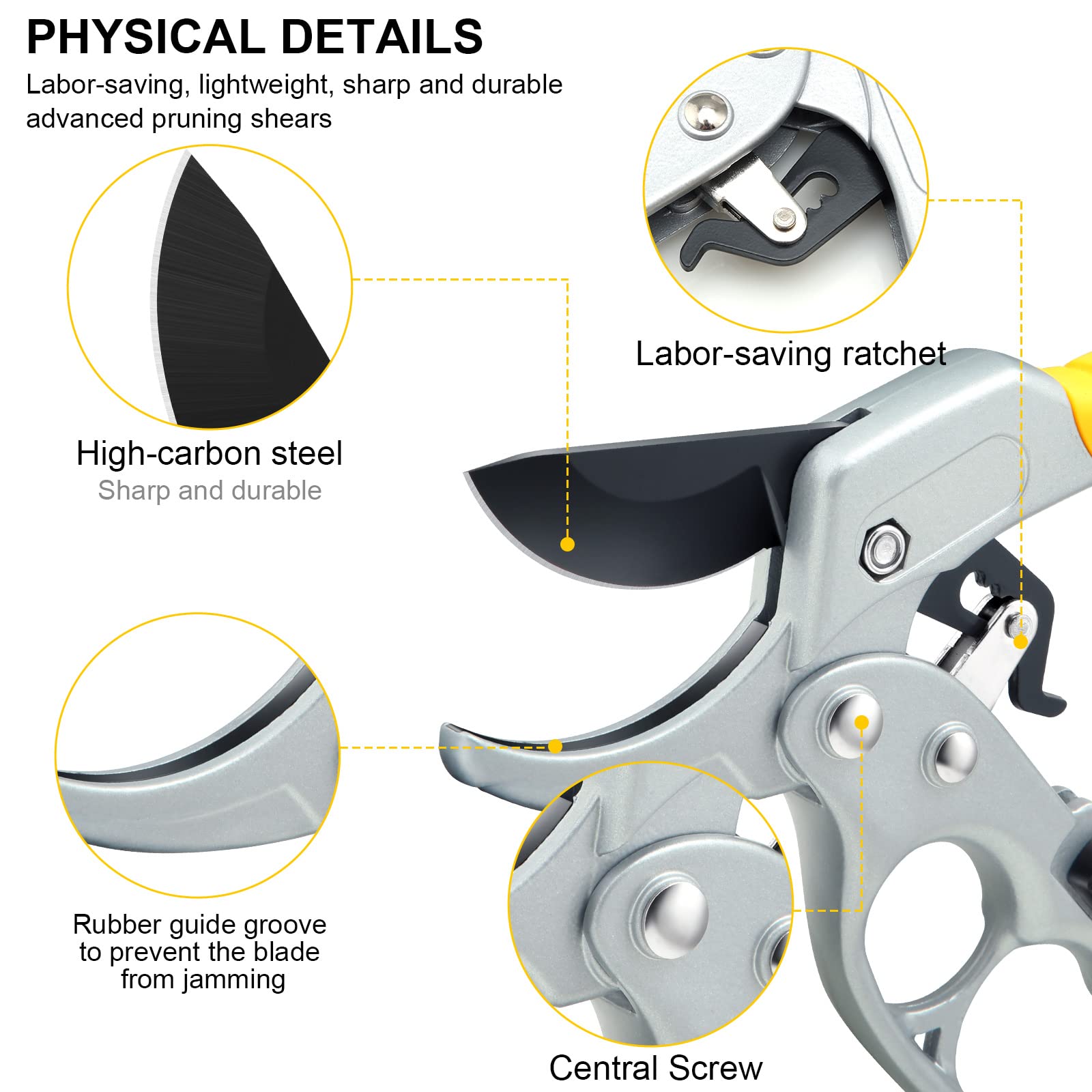 MEPEREZ pruning shears blade close-up highlights a sharp edge for clean cuts.